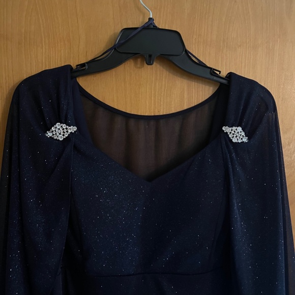 R&M Richards Sleeveless Navy Mother Of The Bride Dress NWT - Picture 2 of 9